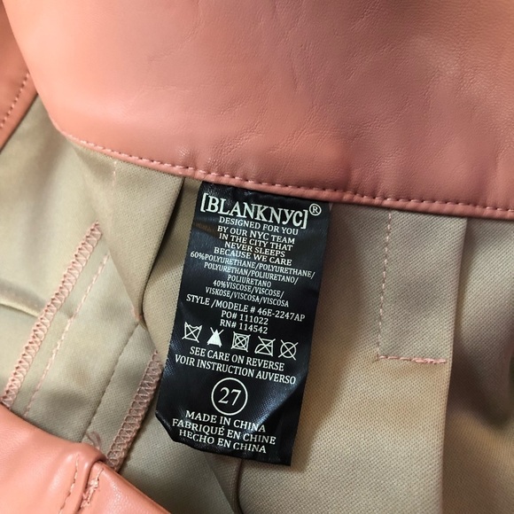 Blank NYC Chelsea Tapered Faux Leather Pants Size 27 - Picture 9 of 10